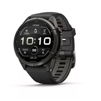 Garmin fēnix 9 Pro – inReach, 43mm, Carbon Gray DLC Titanium con correa de silicona Black/Pebble Grey