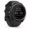 Garmin fenix 9 – 47mm, titanio Carbon Grey DLC con correa de silicona negra