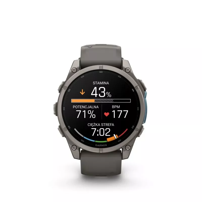 Garmin Fenix 9 – 47mm titanio con correa de silicona Pebble Grey