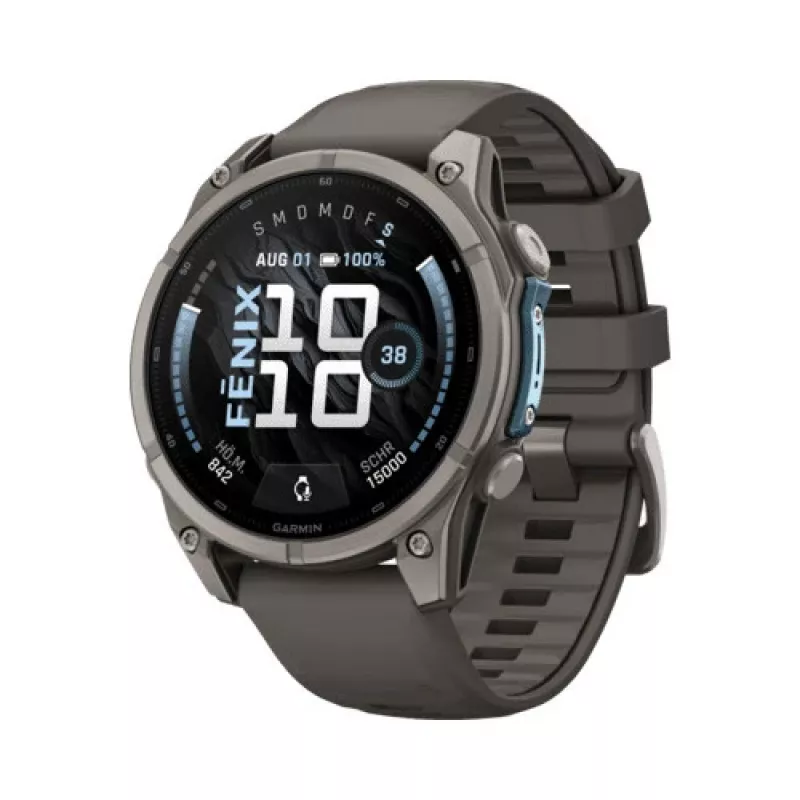 Garmin Fenix 9 – 47mm titanio con correa de silicona Pebble Grey
