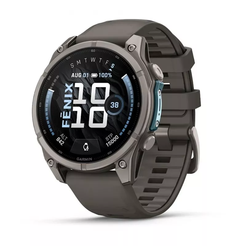 Garmin Fenix 9 – 47mm titanio con correa de silicona Pebble Grey