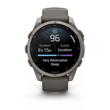 Garmin Fenix 9 – 47mm titanio con correa de silicona Pebble Grey