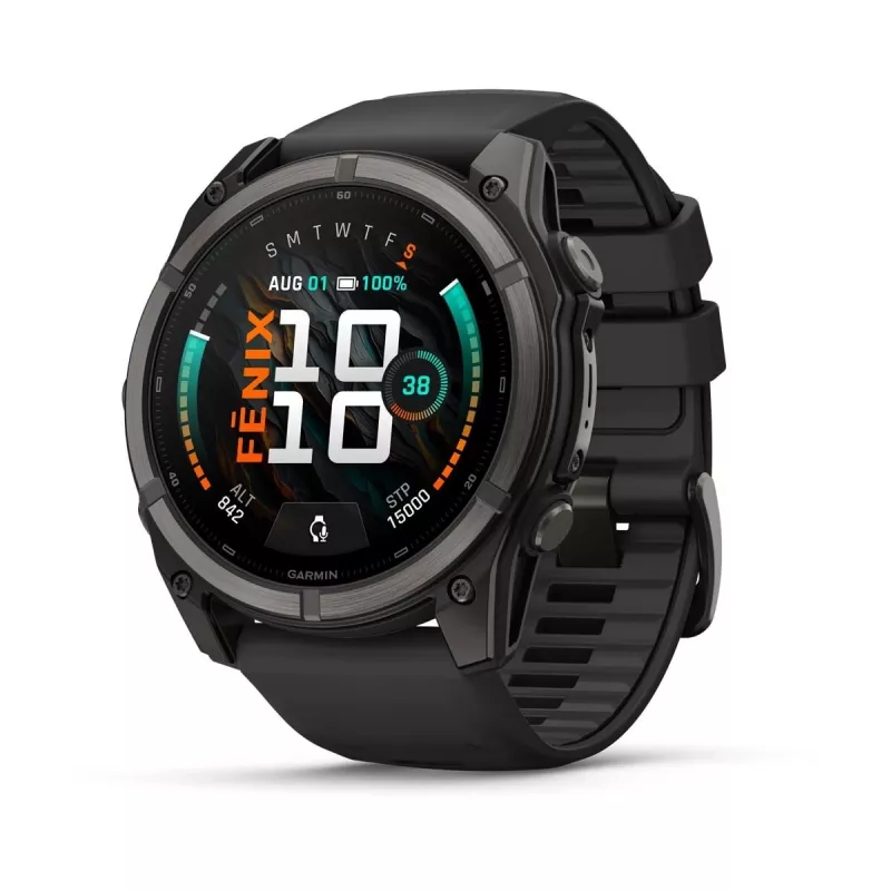 Garmin fenix 9 – 51 mm, Carbon Grey DLC Titanium con correa de silicona negra 010-04763-11