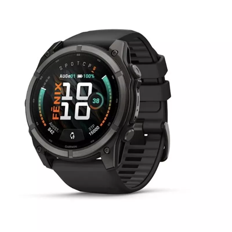Garmin fenix 9 – 51 mm, Carbon Grey DLC Titanium con correa de silicona negra 010-04763-11