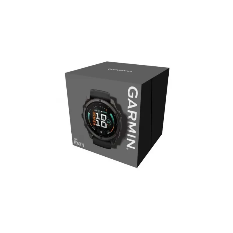 Garmin fenix 9 – 51 mm, Carbon Grey DLC Titanium con correa de silicona negra 010-04763-11