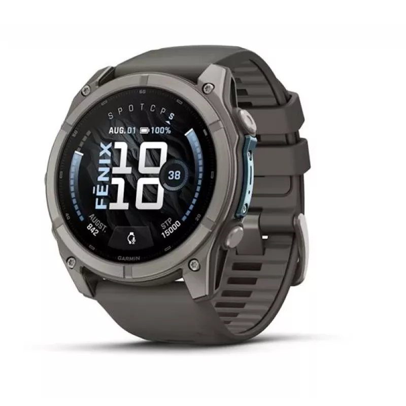 Garmin fenix 9 – 51 mm, titanio con correa de silicona Pebble Grey 010-04763-01