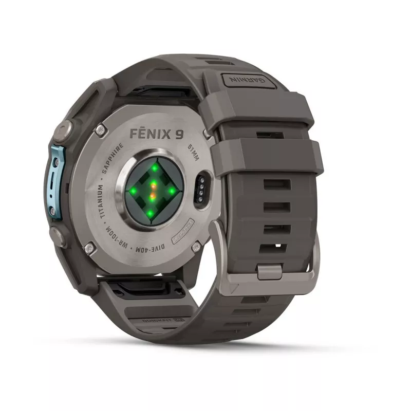 Garmin fenix 9 – 51 mm, titanio con correa de silicona Pebble Grey 010-04763-01