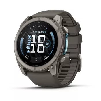 Garmin fenix 9 – 51 mm, titanio con correa de silicona Pebble Grey 010-04763-01