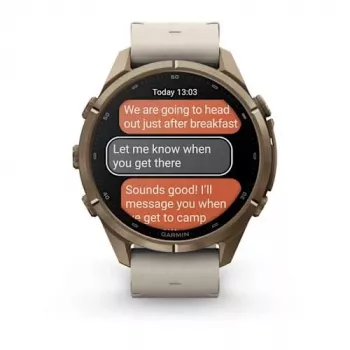 Garmin Fenix 9 Pro – inReach, 43mm titanio Autumn Gold con correa de silicona Cream/French Grey