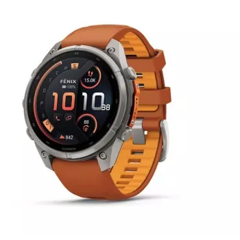 Garmin Fenix 9 Pro – inReach, 47 mm Titanio con correa de silicona Autumn Orange/Spark Orange