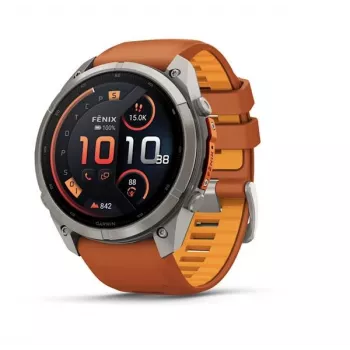 Garmin Fenix 9 Pro – inReach, 51mm titanio con correa de silicona Autumn Orange/Spark Orange