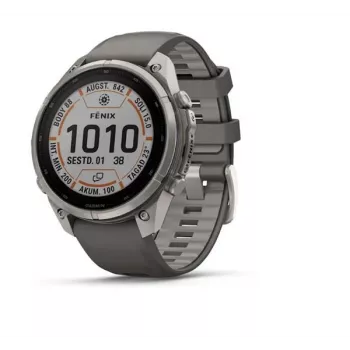 Garmin fenix 9 Pro – inReach, Solar, 47mm Titanio con correa de silicona Pebble Grey