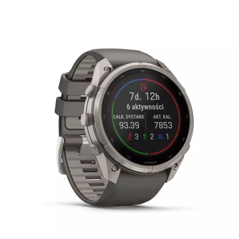 Garmin Fenix 9 Pro – inReach, Solar, 51mm titanio con correa de silicona gris guijarro