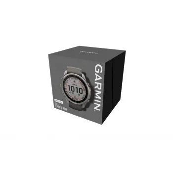 Garmin Fenix 9 Pro – inReach, Solar, 51mm titanio con correa de silicona gris guijarro