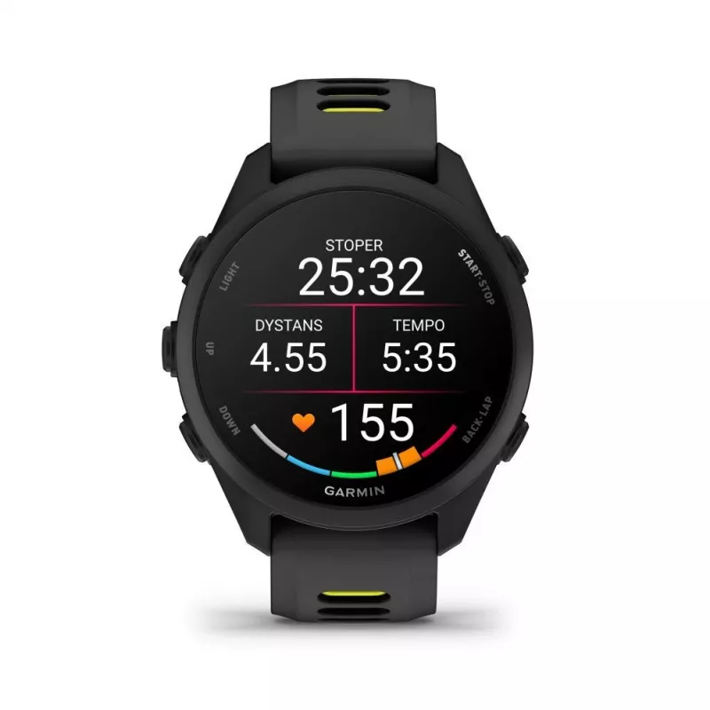 Garmin FORERUNNER 170 negro con correa negra/amarillo ámbar