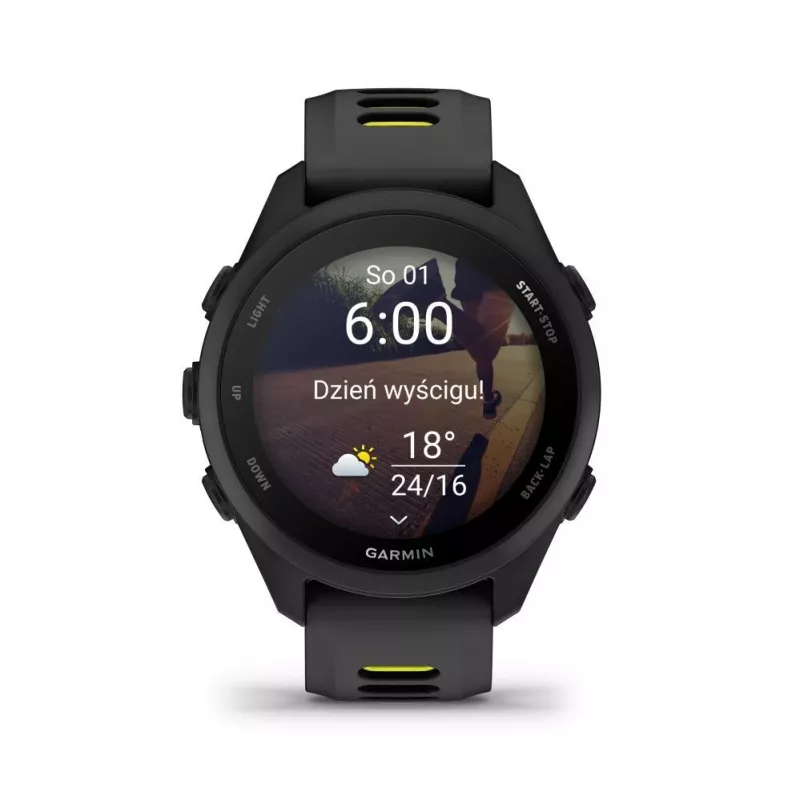 Garmin Forerunner 170 Music, negro con correa negra/amarilla