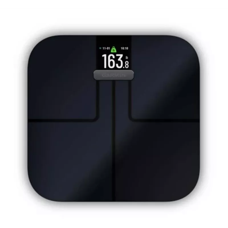 Garmin Index S2 báscula inteligente negra con Wi-Fi, composición corporal, 16 perfiles de usuario