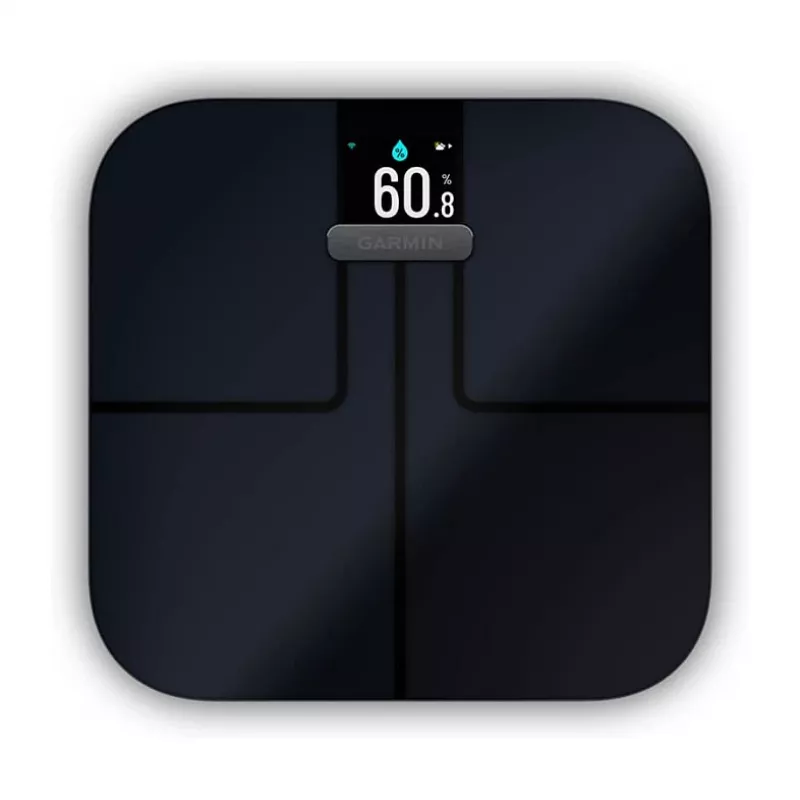 Garmin Index S2 báscula inteligente negra con Wi-Fi, composición corporal, 16 perfiles de usuario