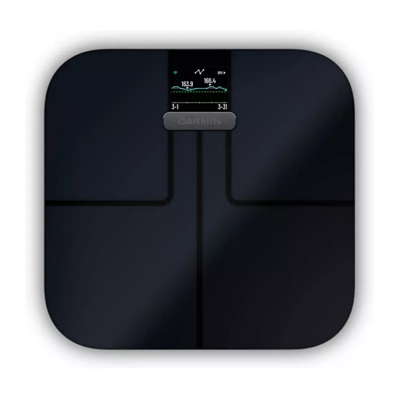 Garmin Index S2 báscula inteligente negra con Wi-Fi, composición corporal, 16 perfiles de usuario
