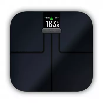 Garmin Index S2 báscula inteligente negra con Wi-Fi, composición corporal, 16 perfiles de usuario