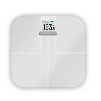 Garmin Index S2 báscula inteligente (blanco) – báscula de análisis corporal con Wi-Fi, Bluetooth, LCD en color