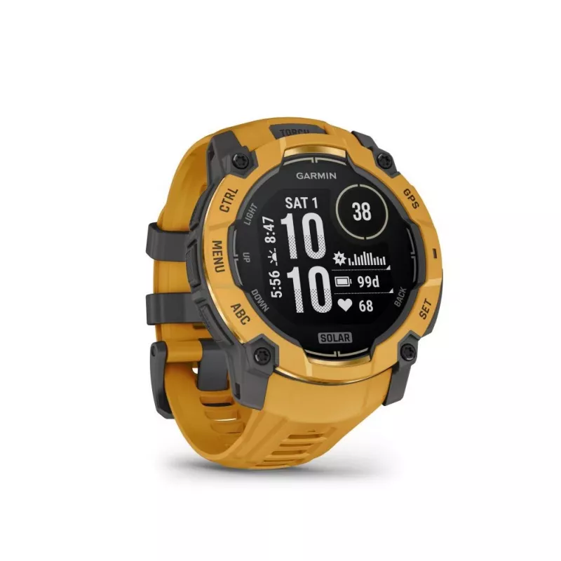 Garmin Instinct 3 – 50 mm, Solar Sunburst con correa Sunburst/Gris