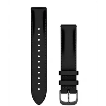 Garmin Correas Quick Release (18 mm) Piel Negra, Herrajes Gris Cepillado