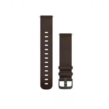 Garmin Quick Release correas (20 mm) piel marrón oscuro, herrajes plateados
