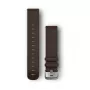 Garmin Quick Release correas (20 mm) piel marrón oscuro, herrajes plateados