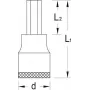 GEDORE 1/2 inch Llave de vaso con punta hexagonal interior 8 mm, 90 mm de longitud, DIN 7422, manganofosfatado 6157730