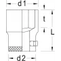 GEDORE 6271190 vaso hexagonal de 3/4