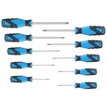 GEDORE Set de destornilladores Torx de taller, 10 piezas, TX6-TX40, mango de 2 componentes, DIN ISO 8764 1482335