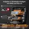 GEEKOM AX8 MAX Mini PC, Intel Core i7-12650H, 16GB DDR5, 512GB SSD, Windows 11 Pro, plata