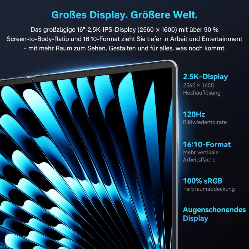 GEEKOM GEEKBOOK X16 PRO (plateado, Intel Core Ultra 5 125H, Intel Arc Graphics, 32 GB LPDDR5, 1 TB SSD, Windows 11 Pro)