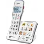 Geemarc AmpliDECT 595 Teléfono inalámbrico para mayores con fotos, contestador, teclas con foto, pantalla iluminada, Blanco