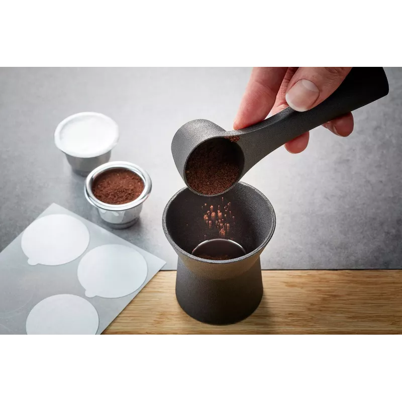 GEFU CONSCIO set de 8 piezas de tazas de café Nespresso con platillos, porcelana, 180 ml, blanco