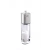 GEFU DUETO pasapurés, acero inoxidable, 2,5 L, 3 discos (2/3/5 mm), manual, plata/transparente