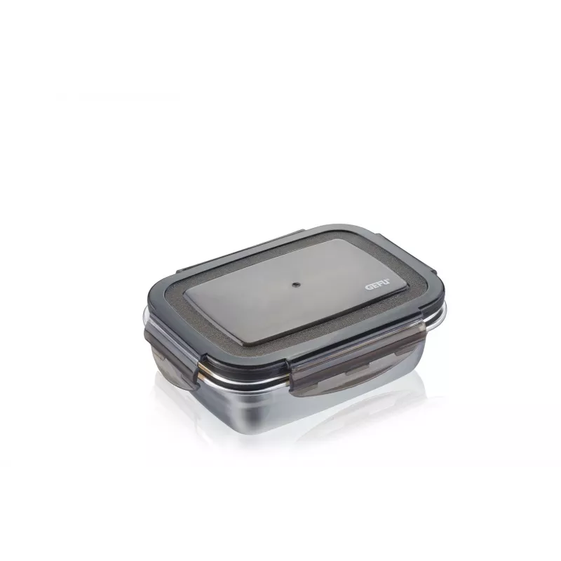 GEFU Preppo Set de botes de especias, 3 piezas, acero inoxidable y vidrio, 100 ml cada uno, hermético, apilable, plata/transparente