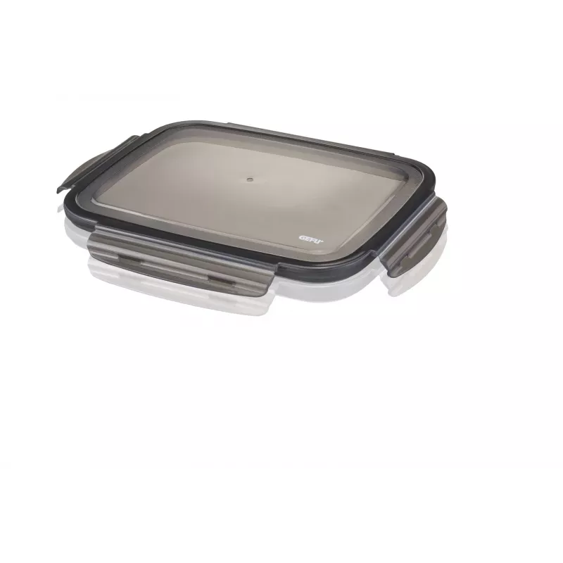 GEFU Preppo Set de botes de especias, 3 piezas, acero inoxidable y vidrio, 100 ml cada uno, hermético, apilable, plata/transparente