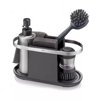 Organizador de fregadero GEFU SMARTLINE antracita 3 compartimentos con bandeja escurridora