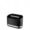 GEFU SMARTLINE Organizador de mesa soporte, acero inoxidable y negro, base antideslizante, apto para lavavajillas, 10 x 14 cm