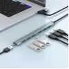 Gembird hub USB 3.2 Gen 2 de 7 puertos - 6x USB-A 2.0 + 1x USB-A 3.2, plateado