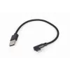 GEMBIRD Cable USB-A a Lightning de 8 pines con conector en ángulo y trenzado 0,2 m Negro