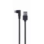 GEMBIRD Cable USB-A a Lightning de 8 pines con conector en ángulo y trenzado 0,2 m Negro