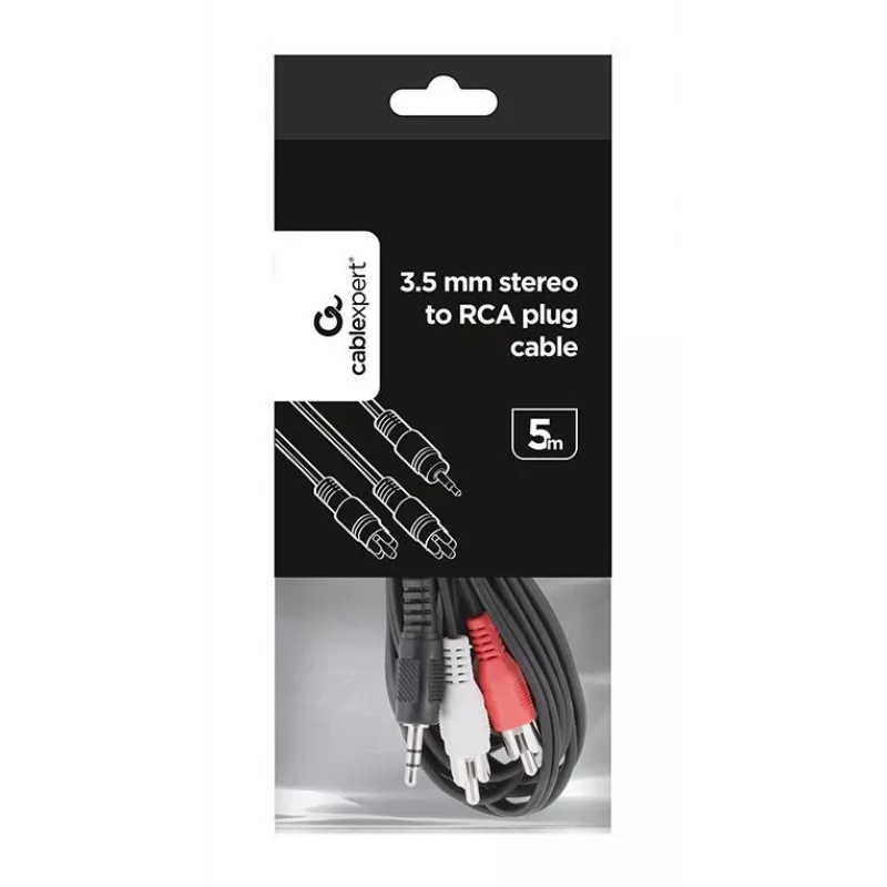 Gembird CCA-458-5M Cable de audio 3,5mm jack a 2x RCA macho-macho 5m