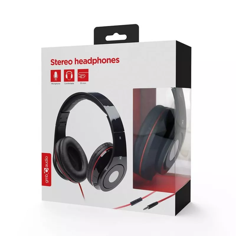 Auriculares over-ear con cable y micrófono de diadema Gembird Detroit, negros