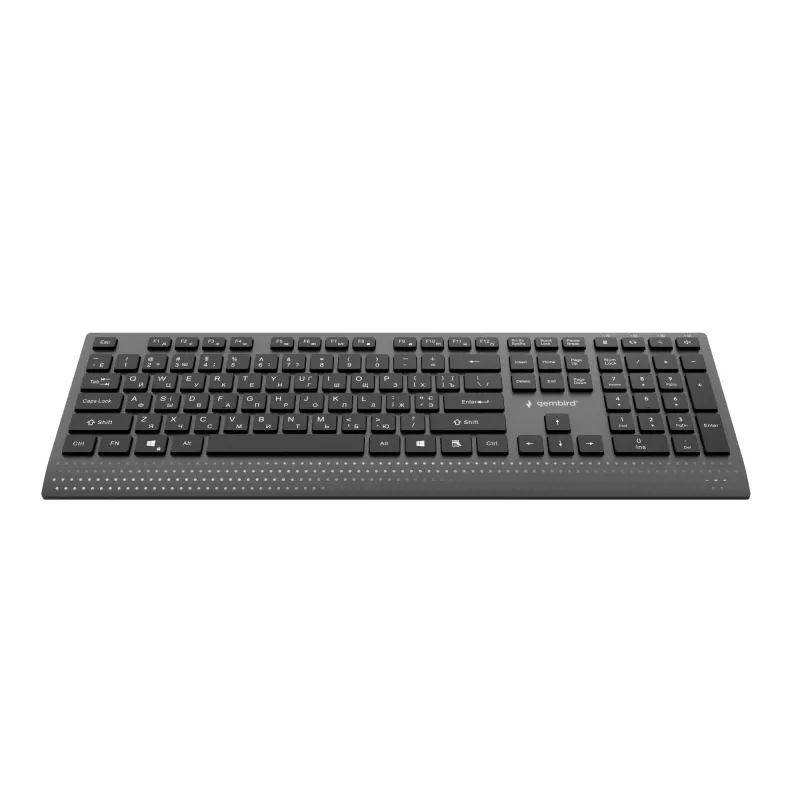 Gembird KB-MCH-06-CYRL teclado multimedia delgado con cable con adaptador Type-C, distribución cirílica, negro