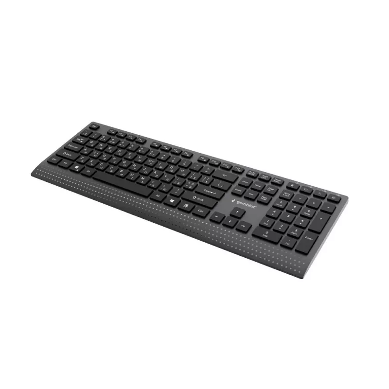 Gembird KB-MCH-06-CYRL teclado multimedia delgado con cable con adaptador Type-C, distribución cirílica, negro