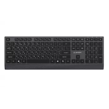 Gembird KB-MCH-06-CYRL teclado multimedia delgado con cable con adaptador Type-C, distribución cirílica, negro