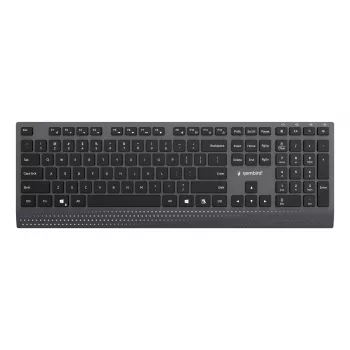 Gembird KB-MCH-06 Teclado multimedia slim con cable con adaptador Type-C, distribución US, negro